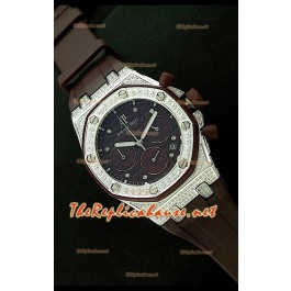 Audemars Piguet Royal Oak Femmes Chronograph Montre en Acier de Cadran Marron