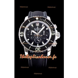 Blancpain Blancpain Fifty Fathoms montre réplique chronographe flyback noir avec mirroir 1:1
