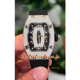 Richard Mille RM007 Sertie Diamants Cadran Noir 904L Acier Montre Suisse Superclone
