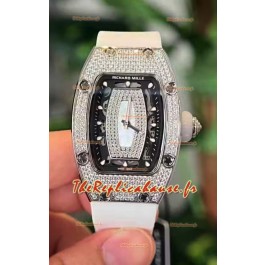 Richard Mille RM007 Sertie Diamants Cadran Noir 904L Acier Montre Suisse Superclone