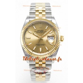 Rolex Super Clone Datejust ETA 3235 Mouvement 36MM Or Jaune bicolore Cadran Or Suisse