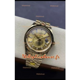 Rolex Sky-Dweller REF# 336935 Montre à cadran or en or jaune 904L Boîtier acier Réplique Montre suisse 1:1
