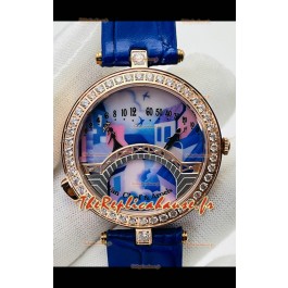 Van Cleef & Arpels Lady Arpels Pont des Amoureux en or rose Bracelet bleu
