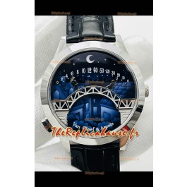 Van Cleef & Arpels Lady Arpels Pont des Amoureux en acier inoxydable Bracelet noir