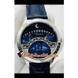Van Cleef & Arpels Lady Arpels Pont des Amoureux en acier inoxydable Bracelet bleu marine
