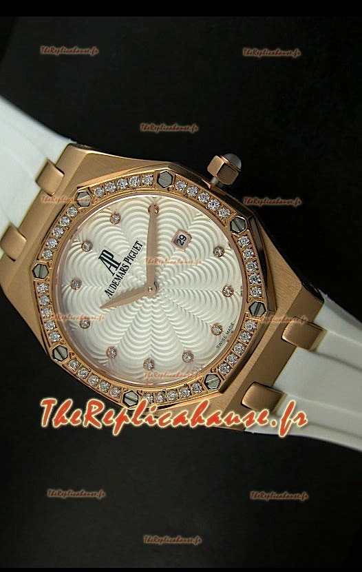 Audemars Piguet Royal Oak Reproduction Montre Quartz pour Femme avec Boitier en Or Rose