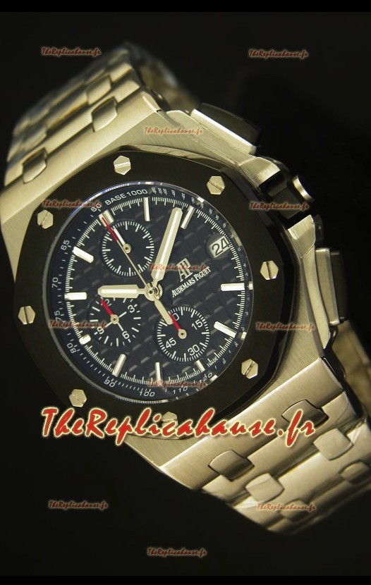 Montres Royal Oak Offshore Audemars Piguet avec cadran noir - Boîtier en acier