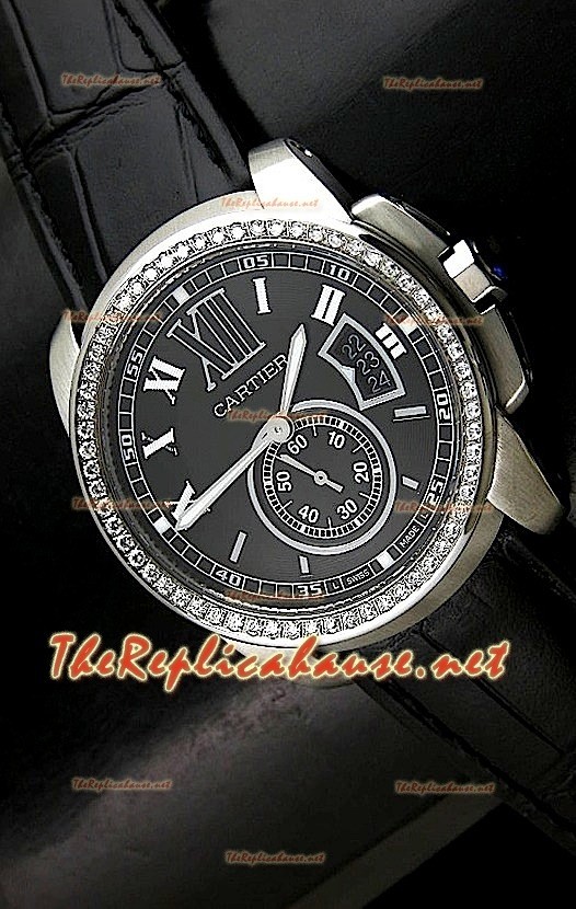 Calibre De Cartier Japonaise Montre De Replique en Blanc Cadran