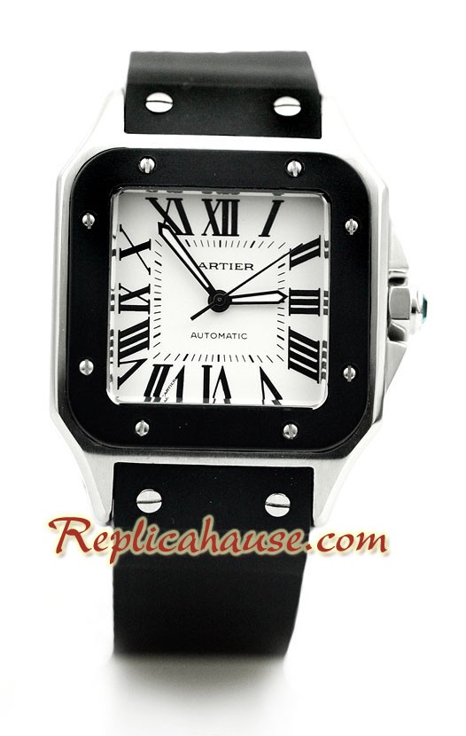 Cartier Santos 100 Rubber Strap Montre