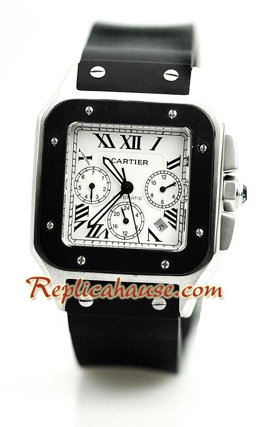 Cartier Santos 100 Rubber Strap Montre