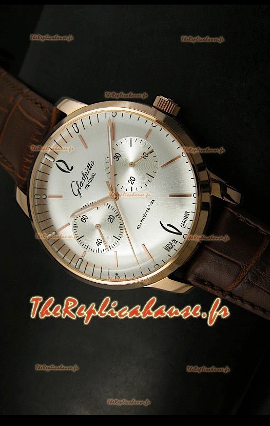 Glashuette Senator Reproduction Montre Japonaise avec Boitier Or Rose 18K