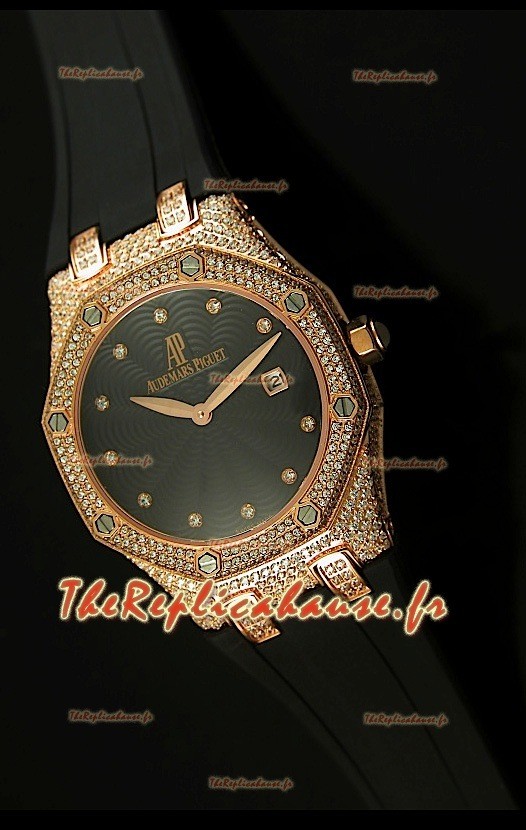 Réplique de montre Audemars Piguet Royal Oak LADY dans un boîtier en or rose