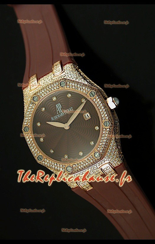 Réplique de montre Audemars Piguet Royal Oak LADY dans un boîtier en or rose