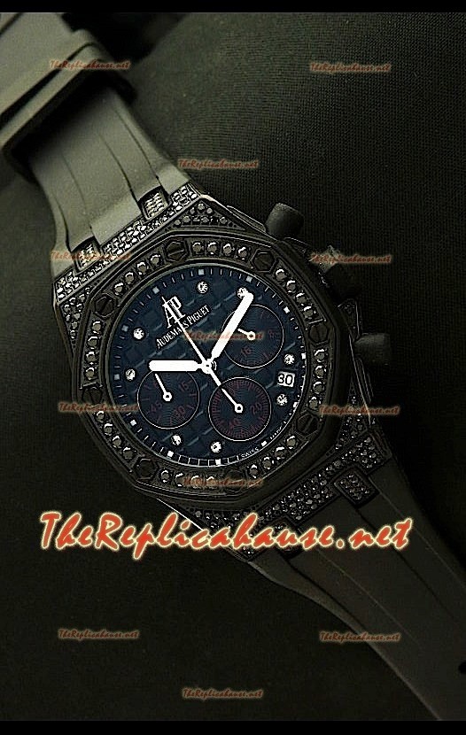 Audemars Piguet Royal Oak Femmes Chronograph Montre Suisse Quartz en PVD 