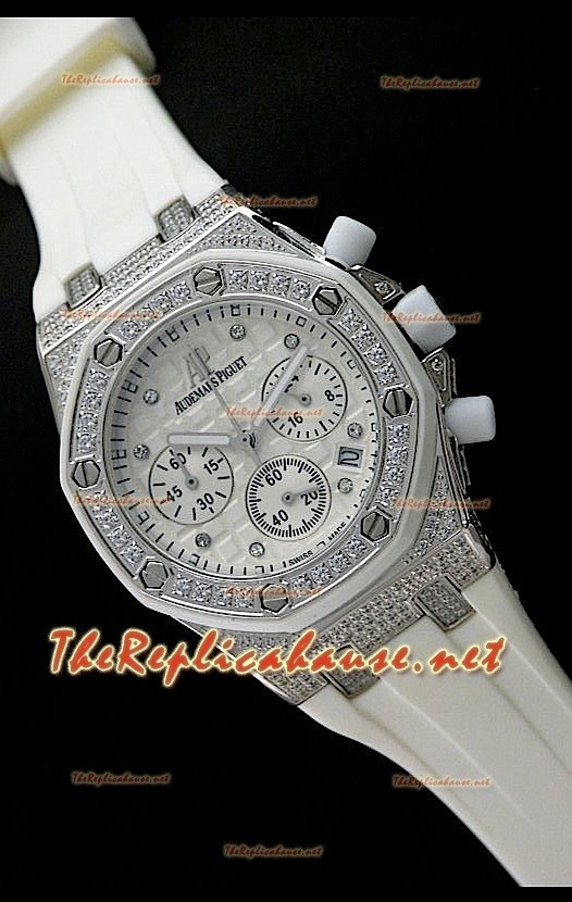 Audemars Piguet Royal Oak Femmes Chronograph Montre Suisse Quartz en Acier Inoxydable