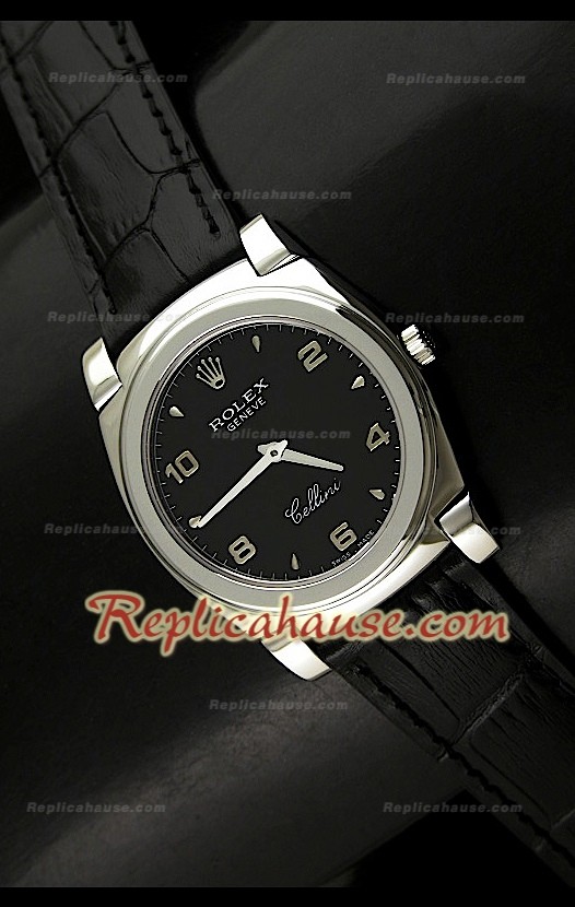 Rolex Cellini Swiss Quartz Replica Montre avec Cadran Noir