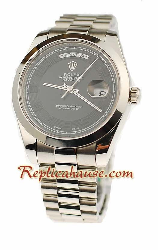 Rolex Replique Day Date II Silver Montre Suisse - 41MM