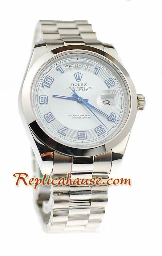 Rolex Replique Day Date II Silver Montre Suisse - 41MM