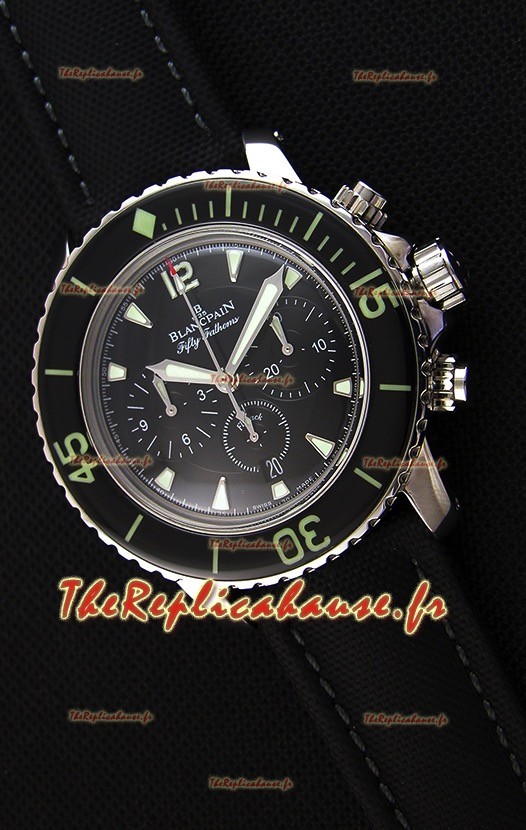 Blancpain Blancpain Fifty Fathoms chronographe Flyback Noir 1:1 Montre Réplique Miroir
