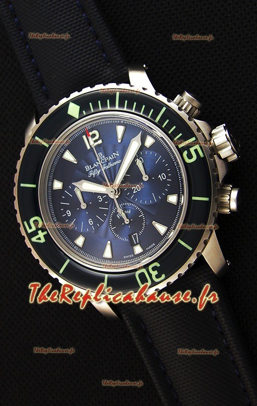 Blancpain Blancpain Fifty Fathoms chronographe Flyback Bleu 1:1 Montre Réplique Miroir