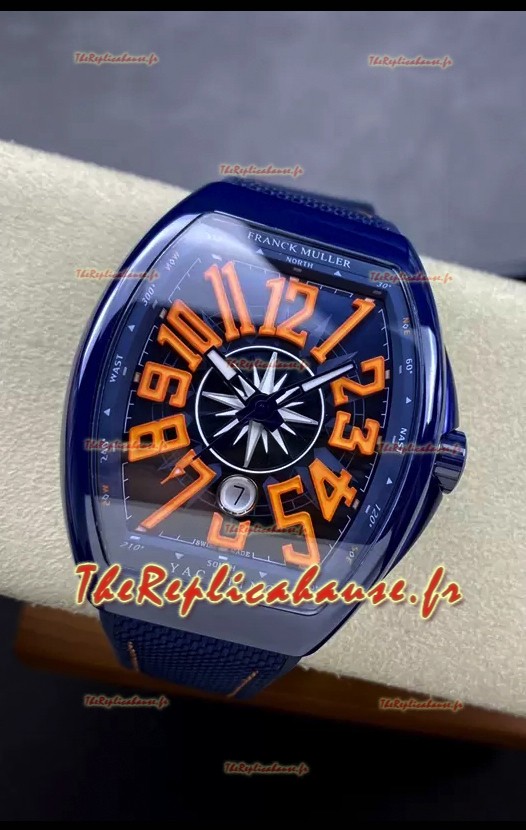 Franck Muller Vanguard Yachting Céramique Bleue Montre Réplique miroir 1:1 Suisse