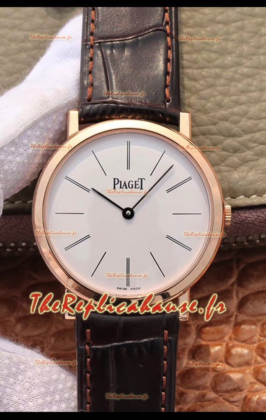 Montre Piaget Altiplano G0A31114 1:1 Réplique Suisse en or rose, cadran blanc 
