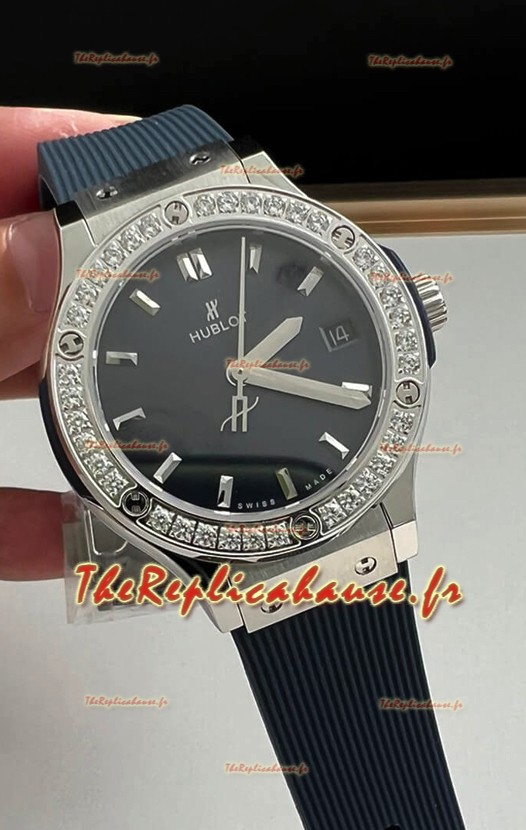 Hublot Classic Fusion Acier inoxydable 33MM Cadran Bleu Mouvement Quartz Suisse Montre de qualité miroir 1:1