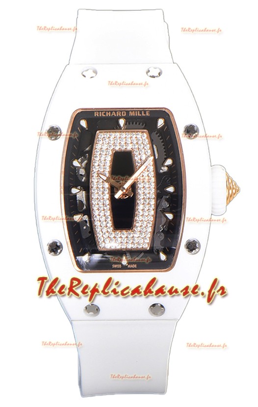 Richard Mille RM007 Superclone Suisse automatique en céramique blanche Montre réplique 