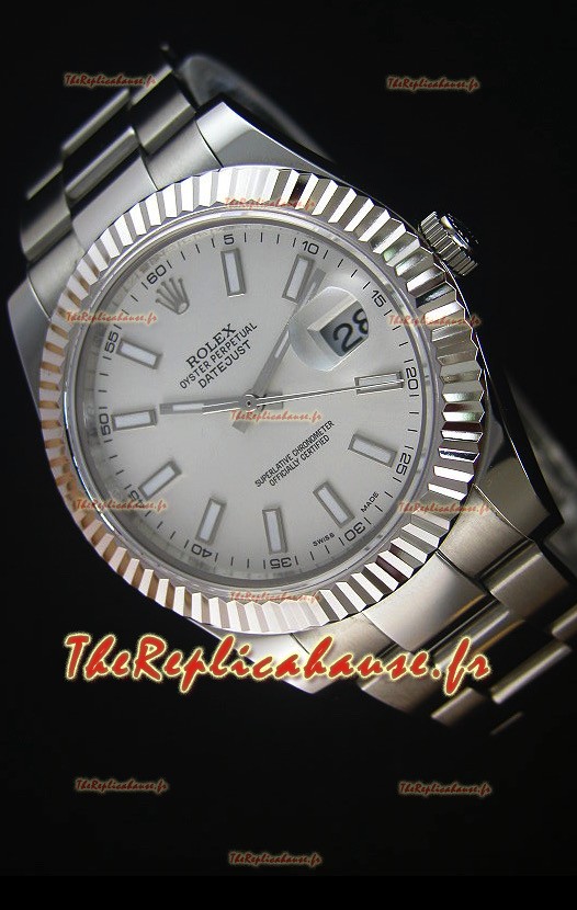 Réplique de montre Rolex Datejust Japanese - Cadran gris en 41MM avec bracelet huitre