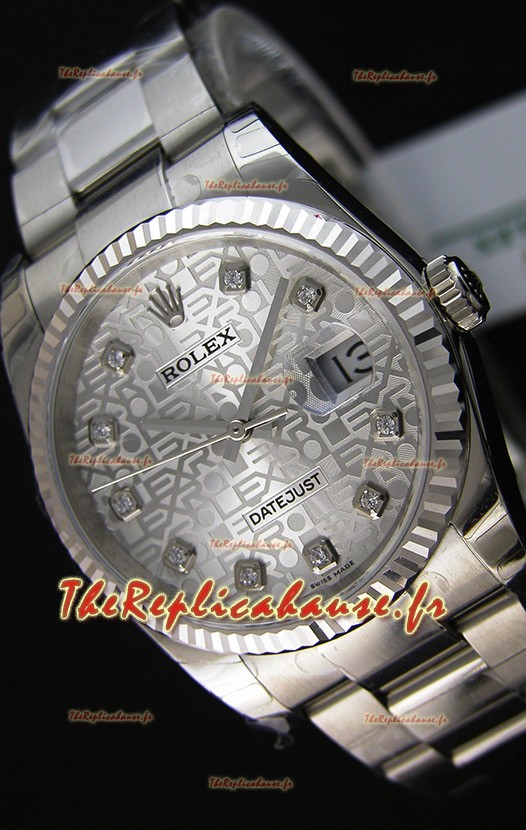Réplique de montre Rolex Datejust Japanese - Cadran argenté en 36MM avec bracelet huitre