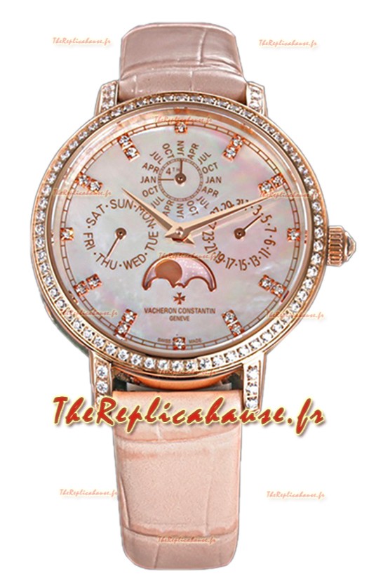 Vacheron Constantin Traditionelle Quantième Perpétuel Or Rose Ultra Fin Réplique Suisse 