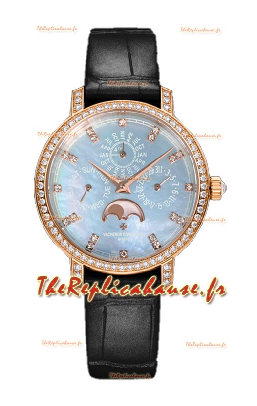 Vacheron Constantin Traditionelle Quantième Perpétuel Or Rose Ultra Fin Réplique Suisse 