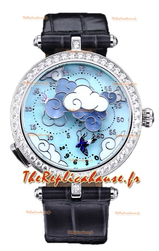 Van Cleef & Arpels Donde Des Papillons Boîte acier inoxydable Réplique de montre mouvement suisse 