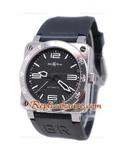 Bell and Ross BR 03 Type Aviation Brushed l'acier Montre Suisse