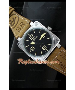 Bell and Ross BR01-94 Montre Réplique Suisse avec Bracelet Marron