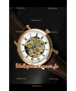Montre Automatique Japonaise Breguet Classique avec Cadran Ajouré Doré - Chiffres des Heures Romains