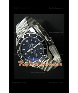 Breitling SuprOCean Montre Réplique Suisse à Bracelet en Filet d'Acier