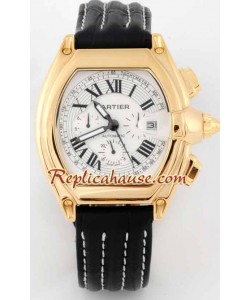 Cartier Roadster d' or Montre Replique - Leather