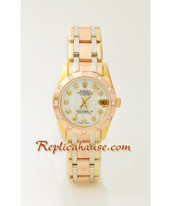 Rolex Replique DateJust - Three Tone MidSize Montre