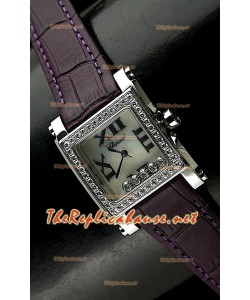 Chopard Happy Sport Femme Montre en Purple Leather Sangle