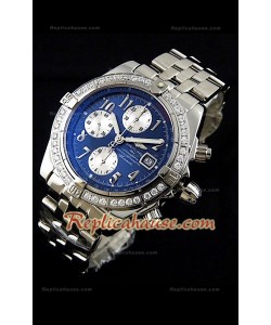 Breitling Chronomat Evolution Swiss Replica Montre avec Lunette de Diamants