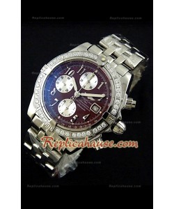 Breitling Chronomat Evolution Swiss Replica Montre avec Lunette de Diamants