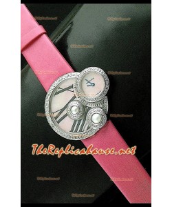 Perles de Cartier Swiss Femmes Montre avec Bracelet Rose en Acier Inoxydable 
