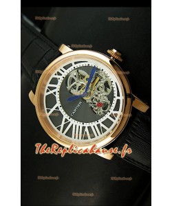 Rotonde De Cartier Cadran Love Reproduction Montre Japonaise - Boitier Or Jaune