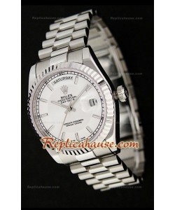 Rolex Day Date Swiss Stainless Steel Montre avec Cadran Métallique