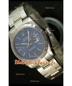 Rolex Imitation Datejust Montre Suisse Cadran Bleu avec Index Bâtonnets