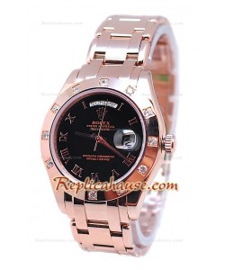 Rolex Day Date Diamond Bezel Or Rose Montre