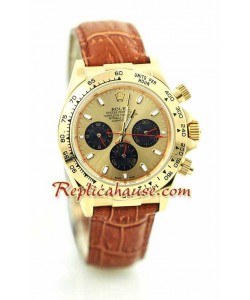 Rolex Replique Daytona 18K d' or Montre with Bracelet en Cuir