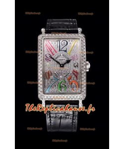 Franck Muller Long Island Color Dreams montre suisse pour les dames avec bracelet noir