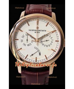 Vacheron Constantin Traditionnelle Jour Date montre suisse réplique en or rose 